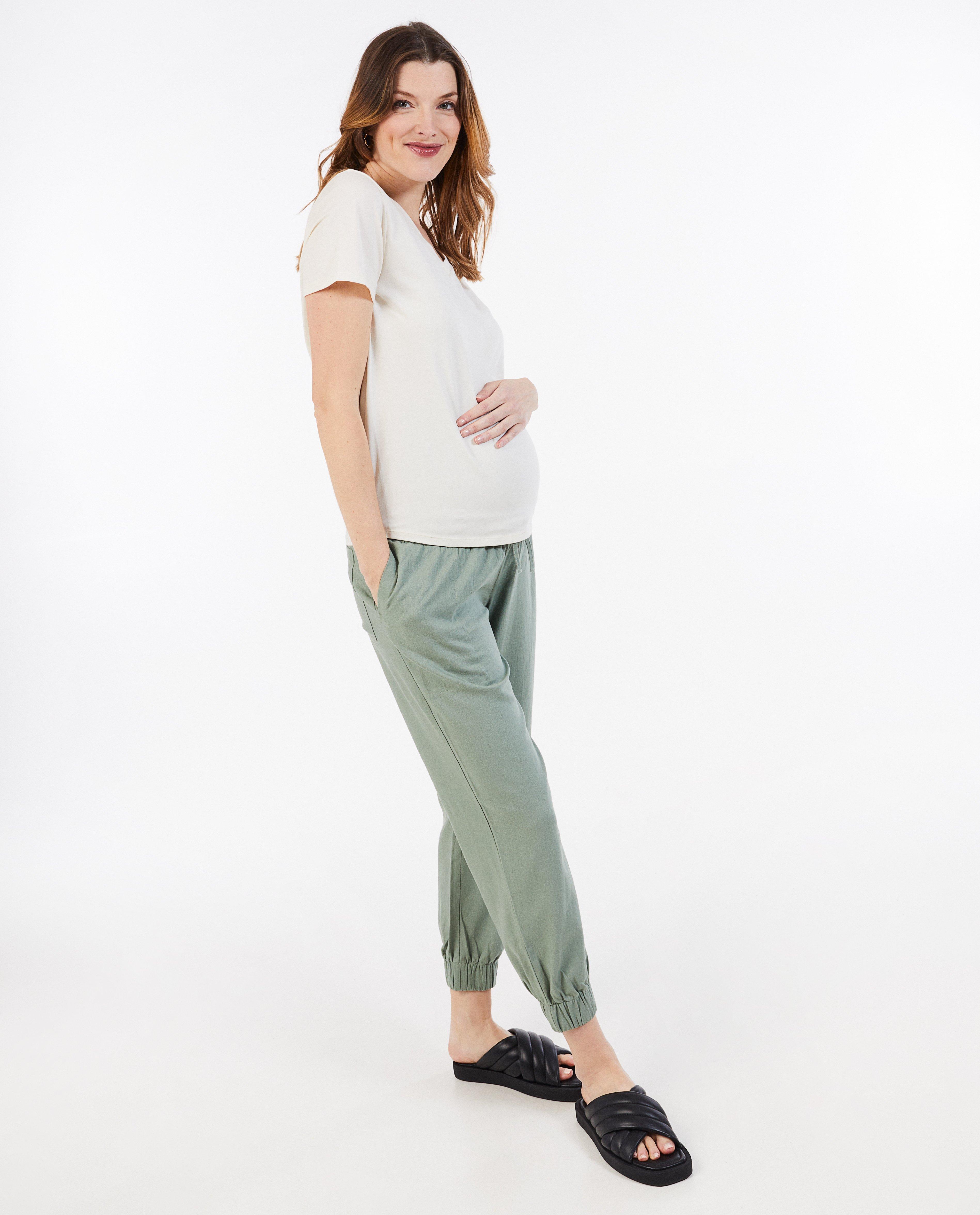 Pantaloni premaman Atelier Maman Green cu in kaki