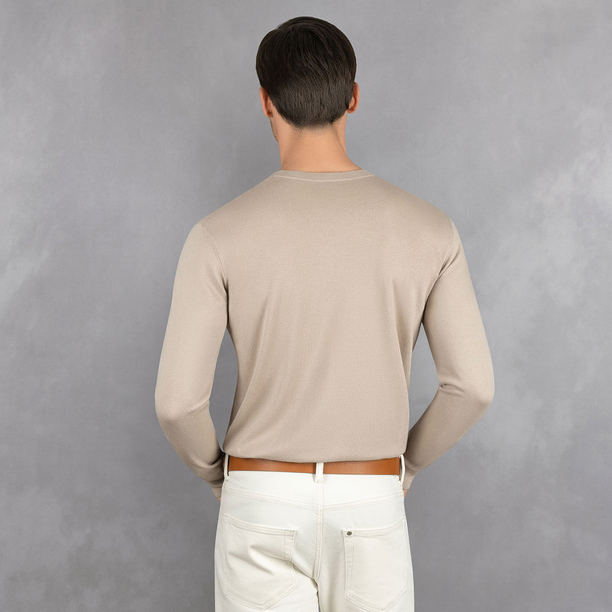 Baumwollpullover Rundhals Herren