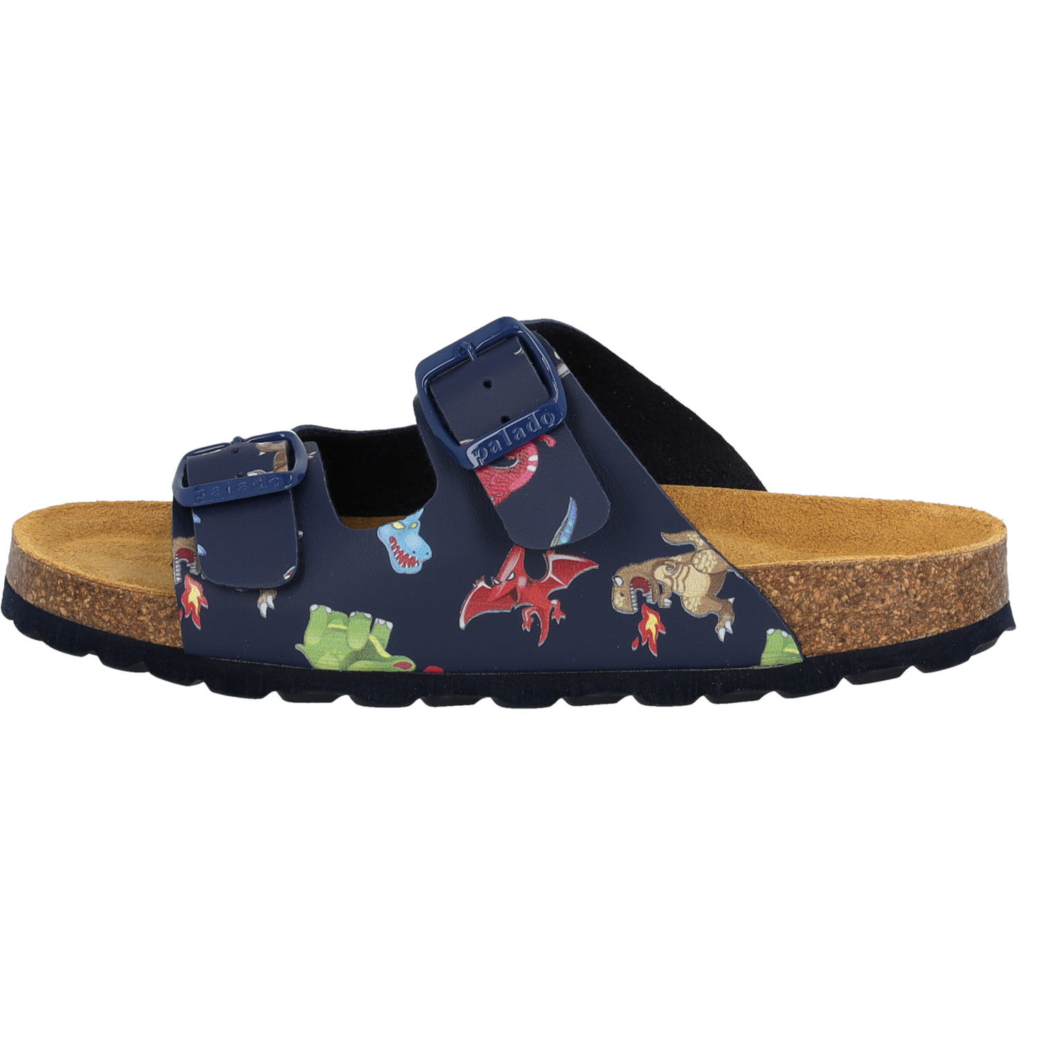 Palado Kids Korfu B Print, Pantoletten, Kinder, Blau Dinos
