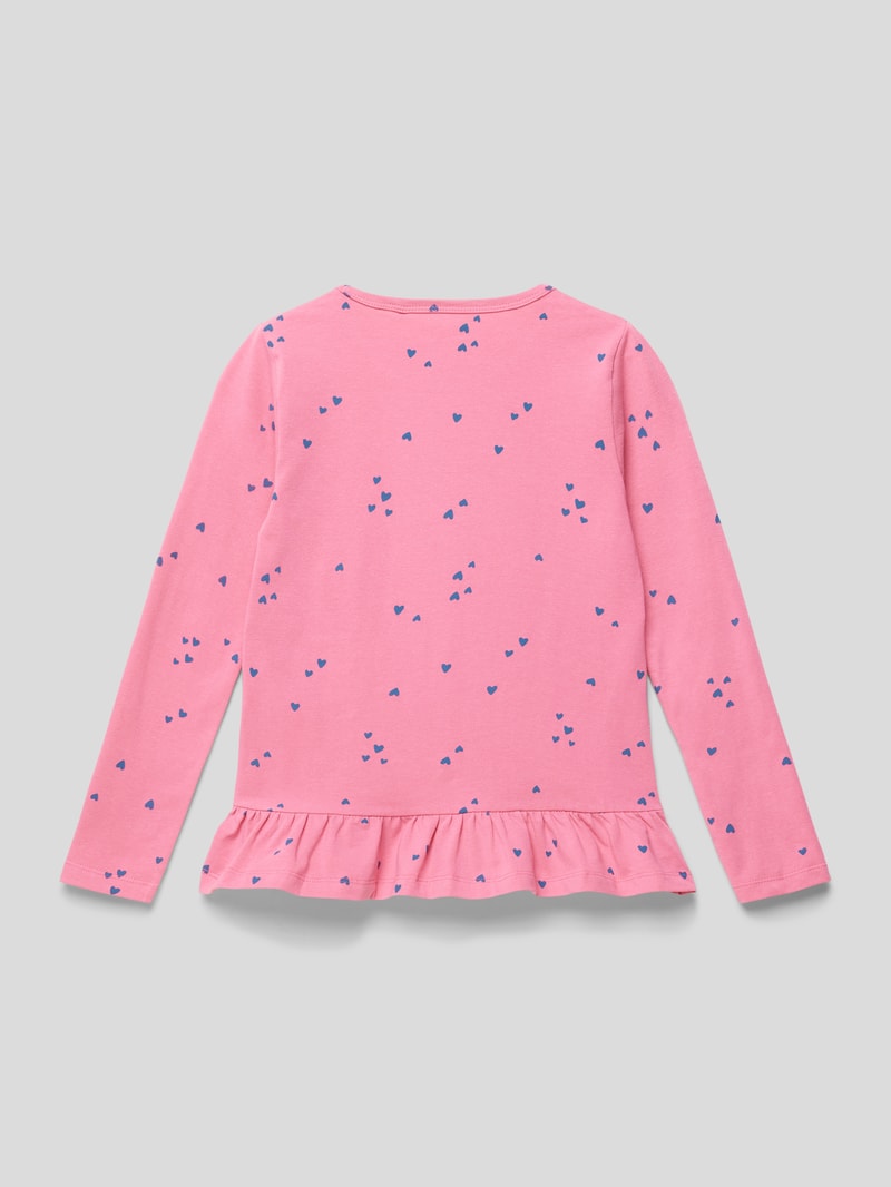 Longsleeve mit Volantsaum Modell 'LT JAN' in hellrosa
