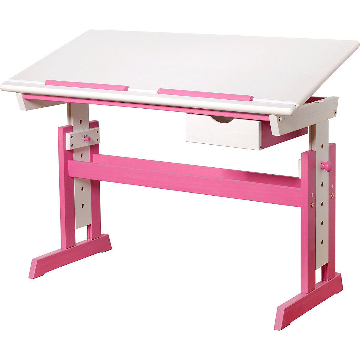 Kinderschreibtisch PIJII, höhenverstellbar, weiß/pink von Inter Link