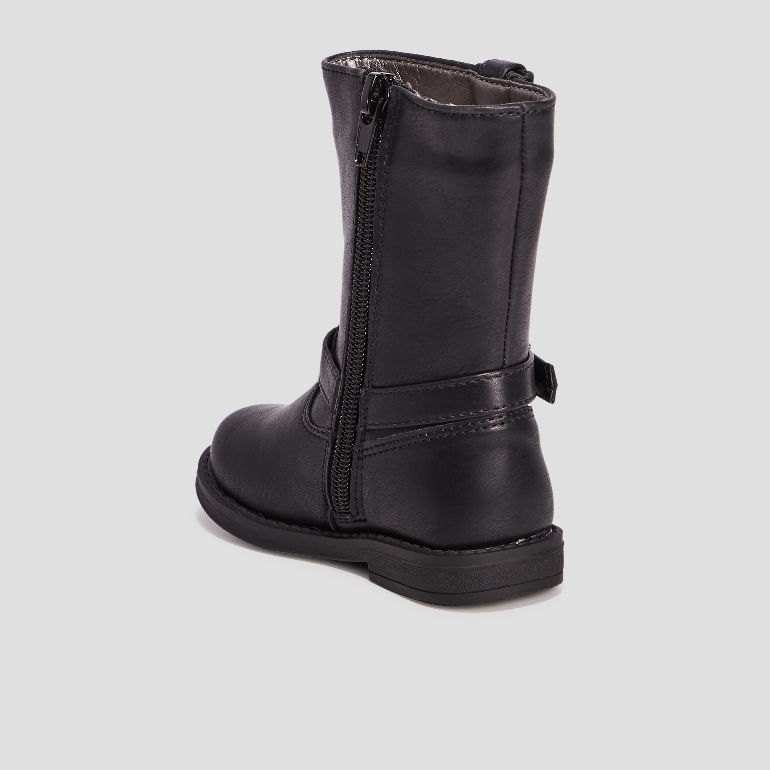 Bottes zippées avec boucles noir bébé fille | La Halle