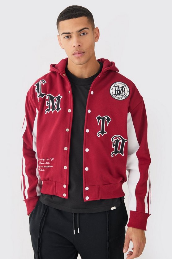 Kastige Jersey-Jacke mit Applikation