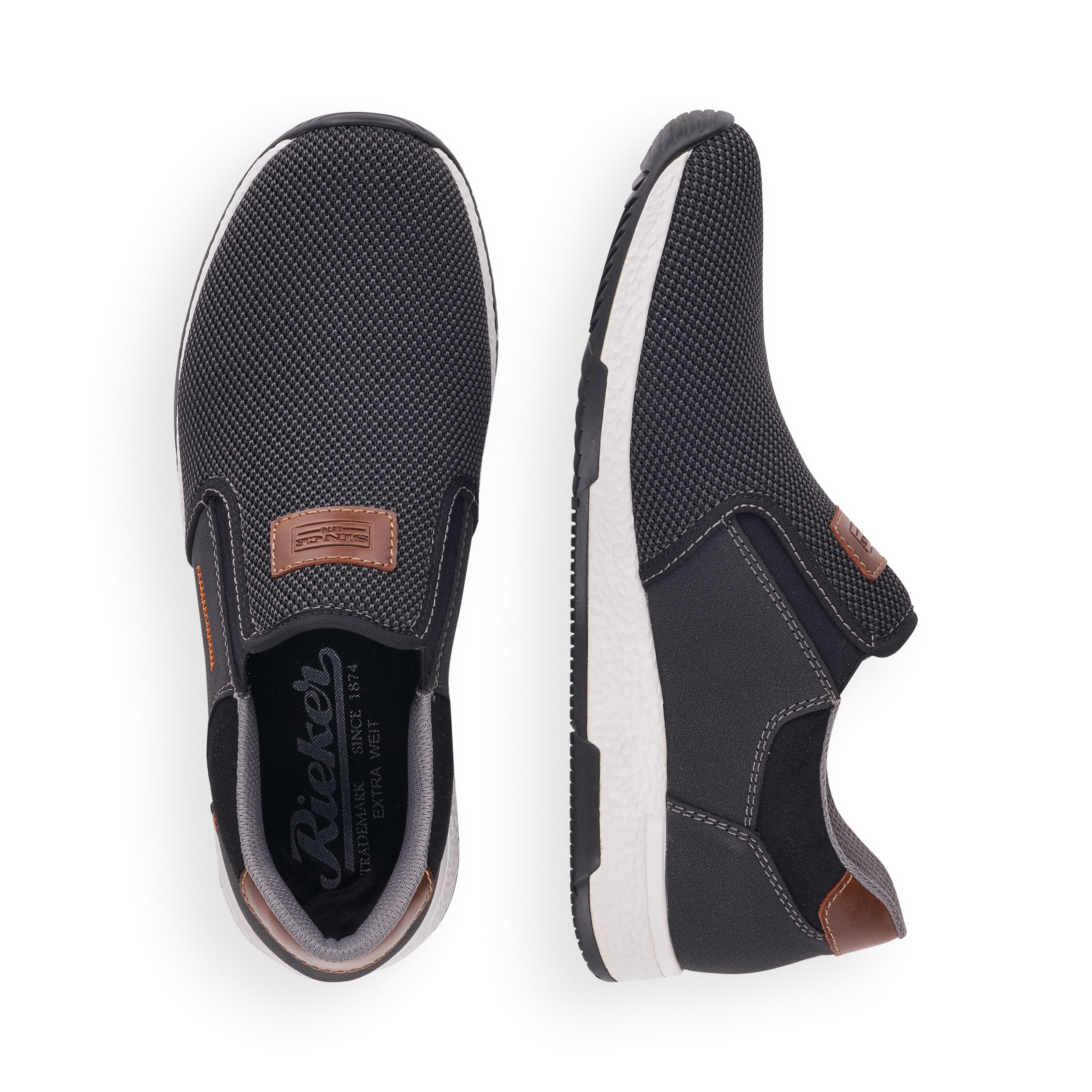 Rieker Herren Slipper asphaltschwarz