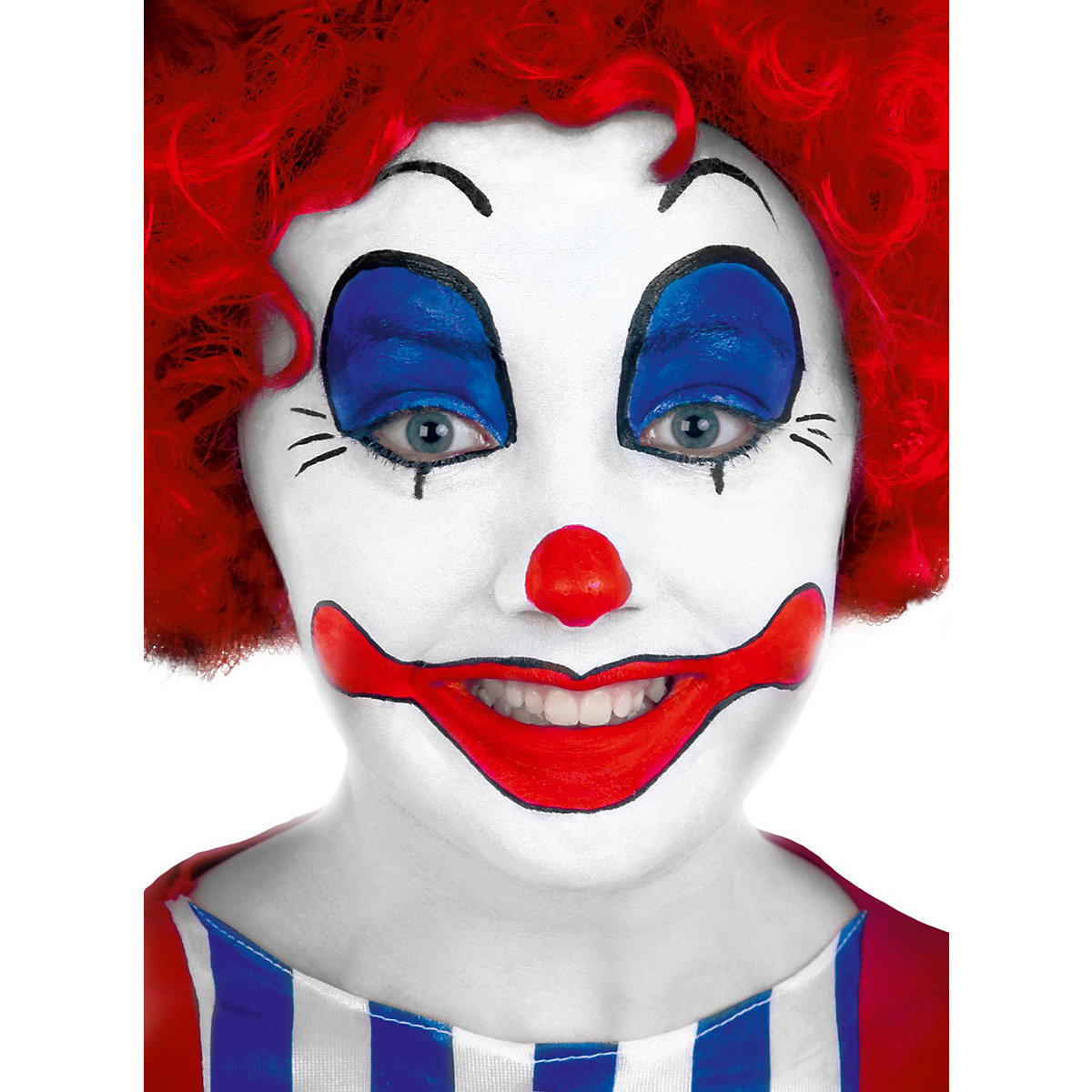 Creme Schminke Clown blau-rot-schwarz-weiß 15ml