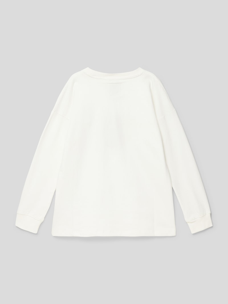 Sweatshirt mit Label-Patch in offwhite