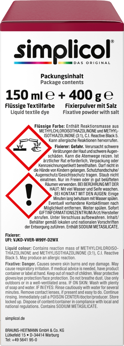 Textilfarbe intensiv Rubin-Rot, 1 St