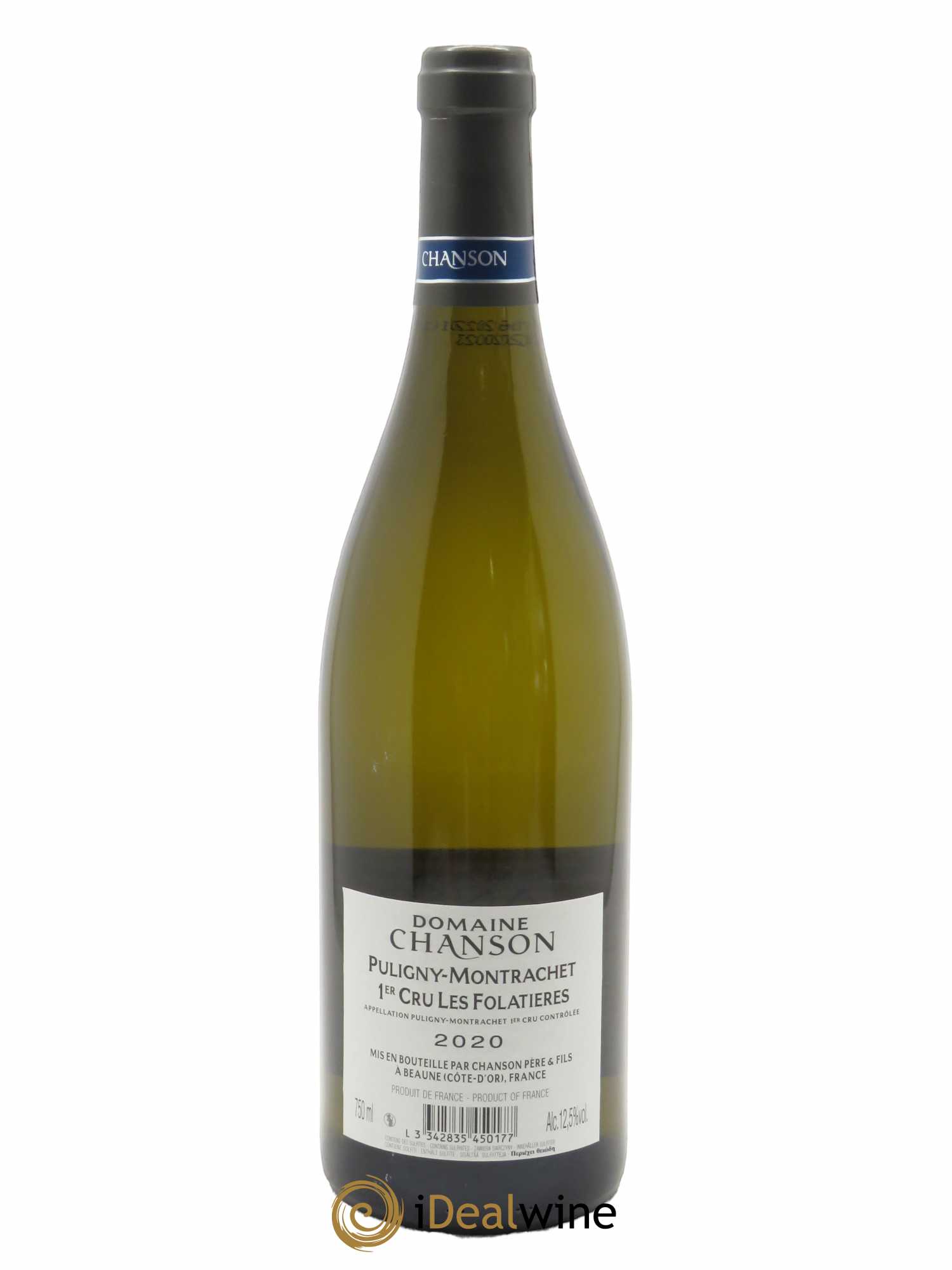 Puligny-Montrachet 1er Cru Les Folatières Chanson  2020 - Lot de 1 Bouteille