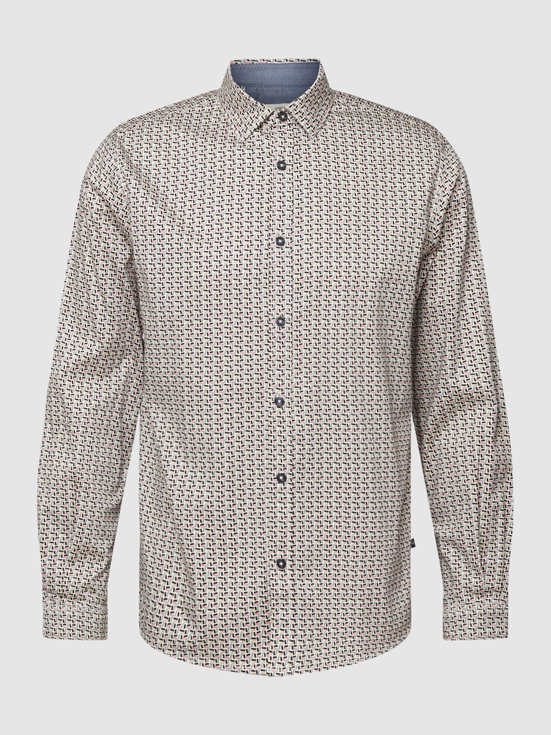 Freizeithemd mit Allover-Muster Modell 'Colorful printed' in offwhite