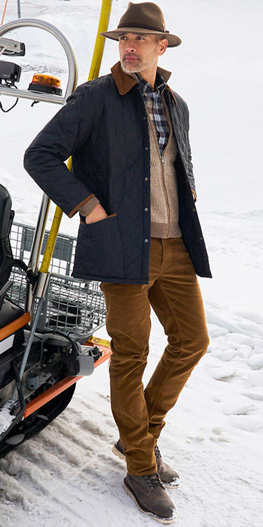 Barbour, Erdtöne & Blau, Komplett-Outfit