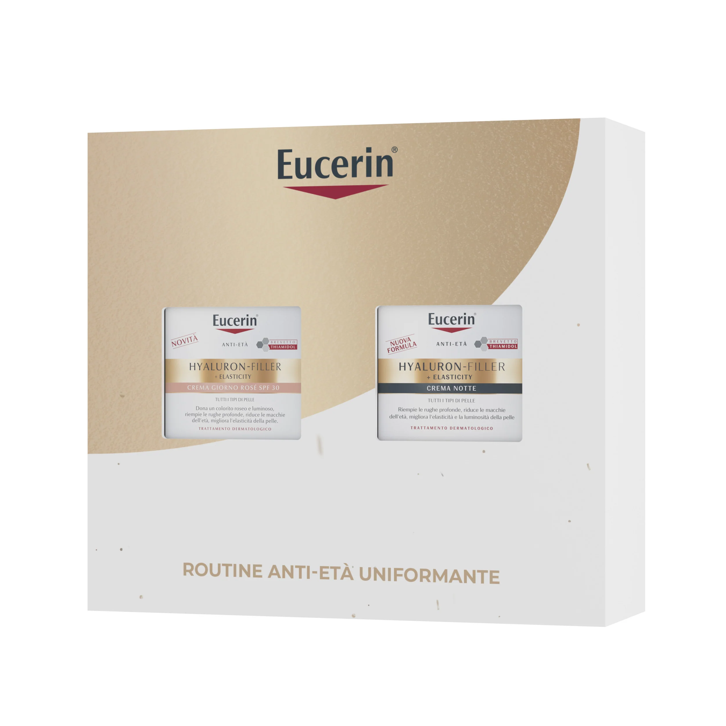 Hyaluron-Filler + Elastizität Weihnachtsset ELASTICITY (Rosé Tagescreme LSF 30 + Nachtcreme) – Umfassendes Pflegeset, Anti-Pickel-Tagescreme