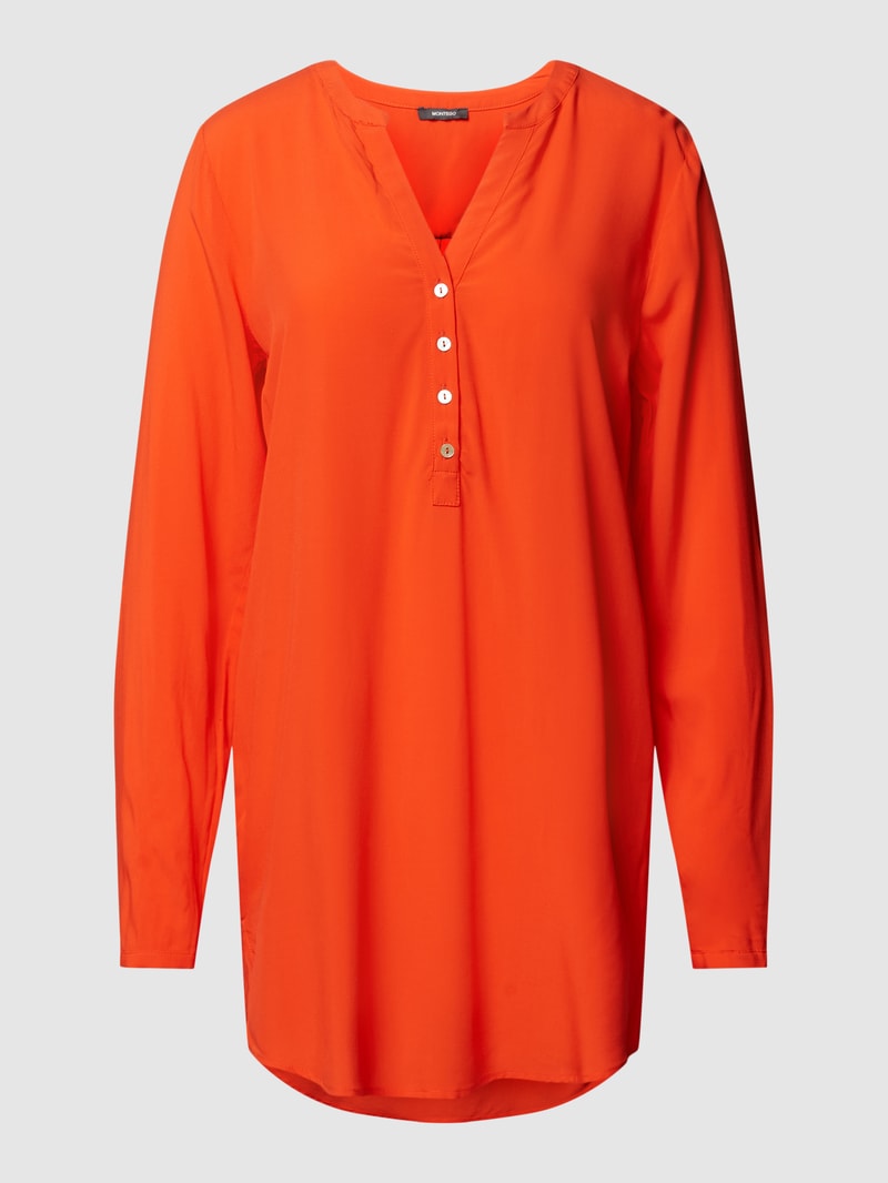Blusenshirt mit V-Ausschnitt in dunkel orange