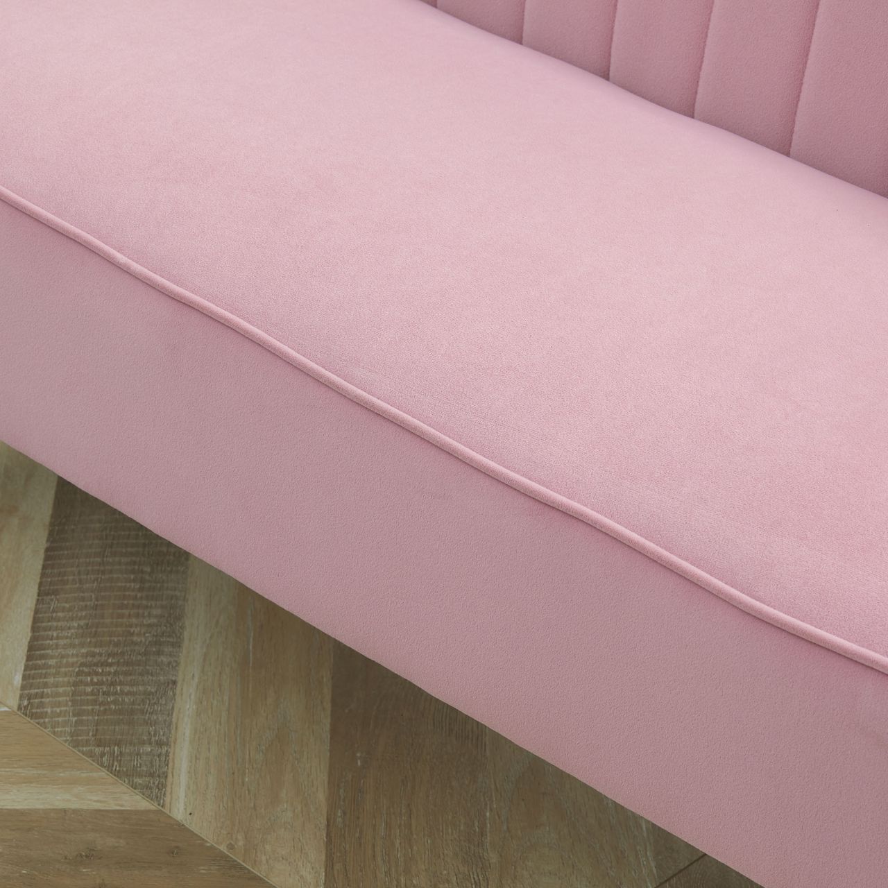 HOMCOM 2-Sitzer Stoffsofa Polstersofa Sitzmöbel Loungesofa Rosa 117 x 56,5 x 77 cm
