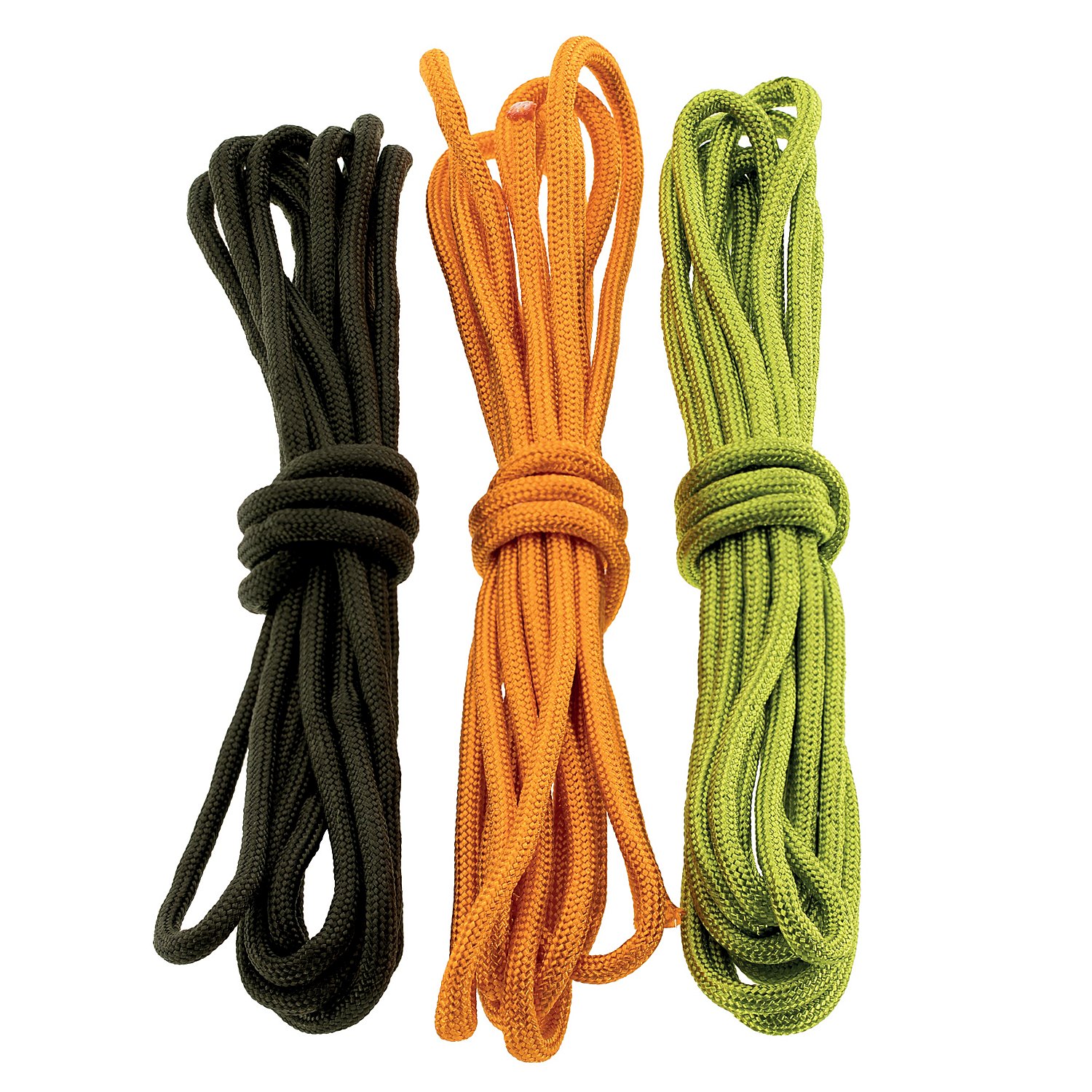 Paracord-Mix, orange, hellgrün, dunkelgrün, 4 mm Ø, 3x 2,6 m