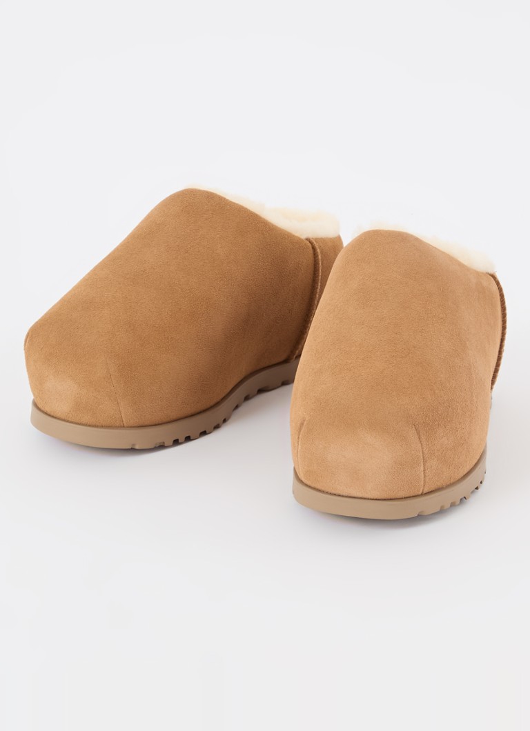 Saboți UGG din piele întoarsă cu talpă plată