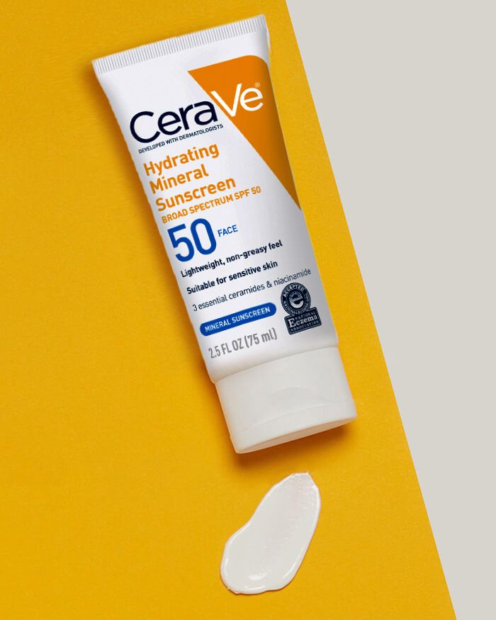Lotion solaire minérale hydratante pour le visage SPF 50