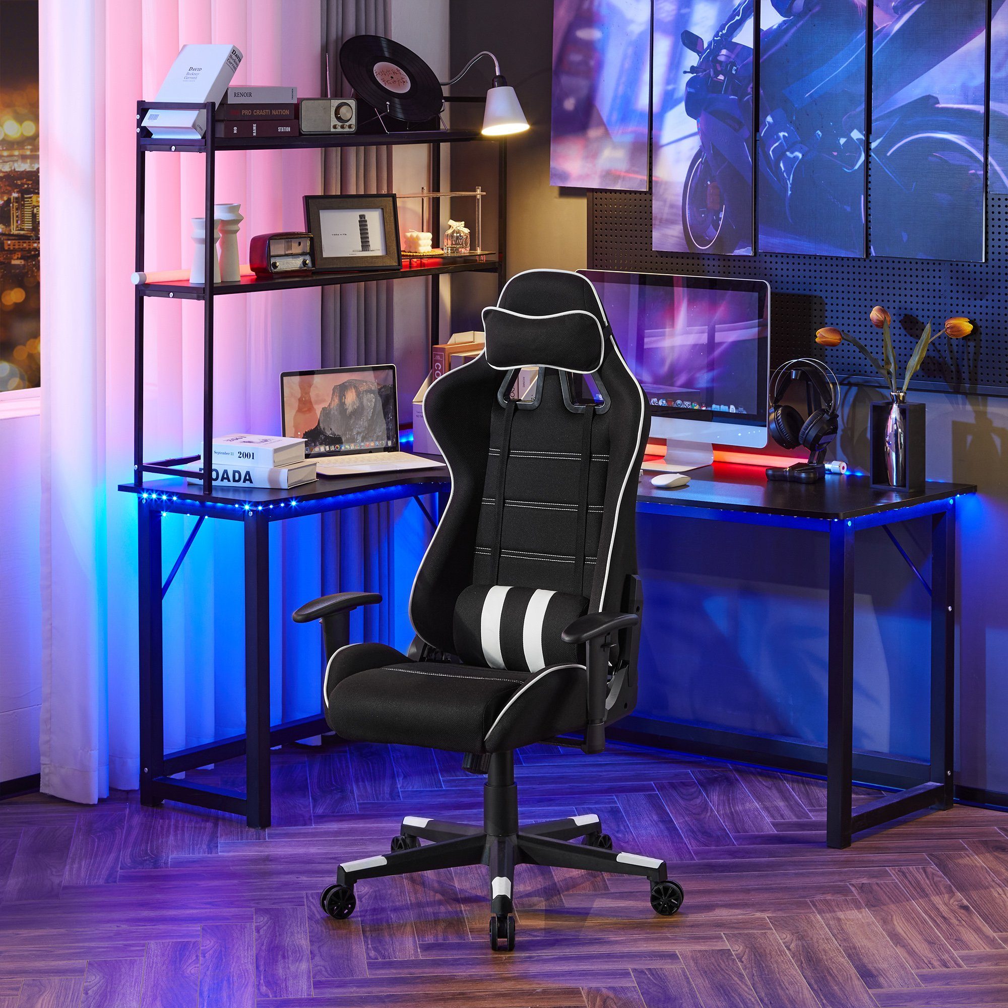 Woltu Gaming-Stuhl (1 St), Bürostuhl ergonomisch drehbar höhenverstellbar
