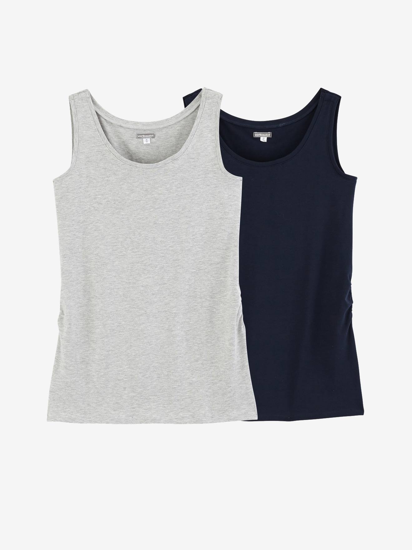 Lot de 2 débardeurs grossesse et allaitement lot rouge et gris