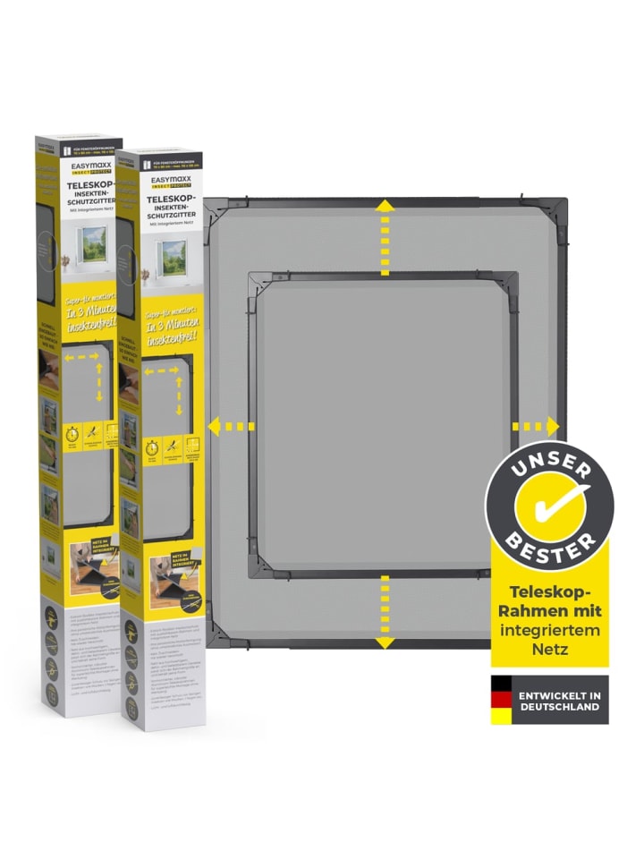 EASYmaxx EASYmaxx Insect Protect - Teleskop-Insektenschutzgitter - anthrazit - 2er-Set günstig kaufen onesize