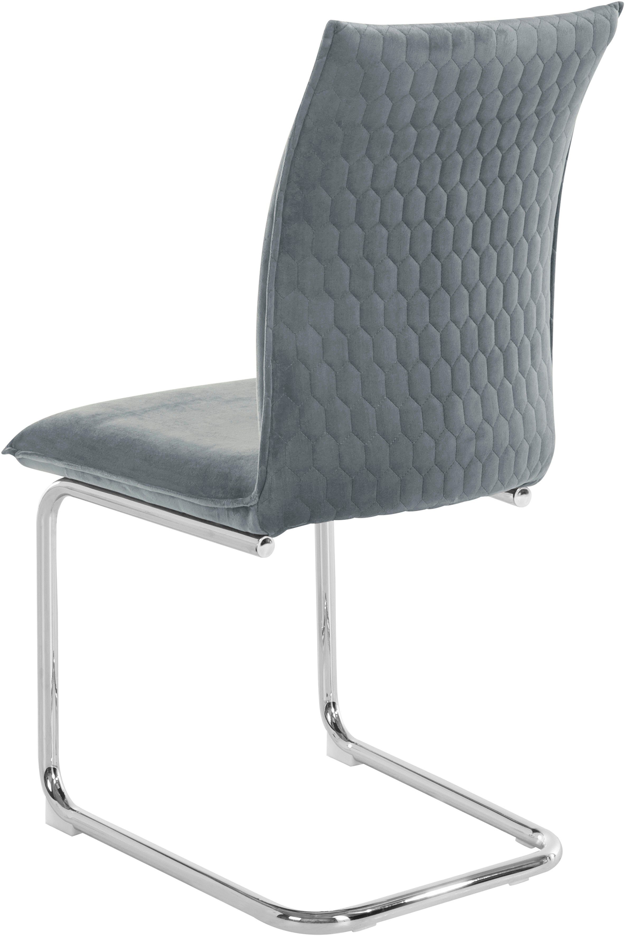 Leonique Freischwinger Deorwine (2 St), im 2er Set erhältlich, mit verchromten Metallbeinen, Sitzhöhe 47 cm