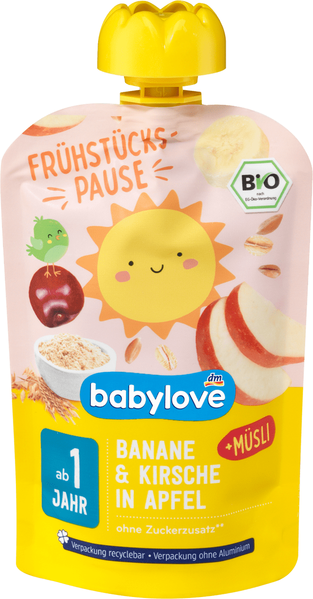 Quetschie Frühstückspause Apfel-Banane-Kirsch-Müsli recyclebar ab 1 Jahr, 100 g