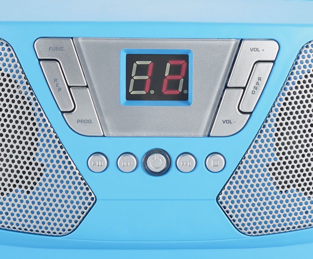 BigBen tragbarer CD Player Kids blau FM Radio AUX-IN 400 Sticker AU364446 CD-Player