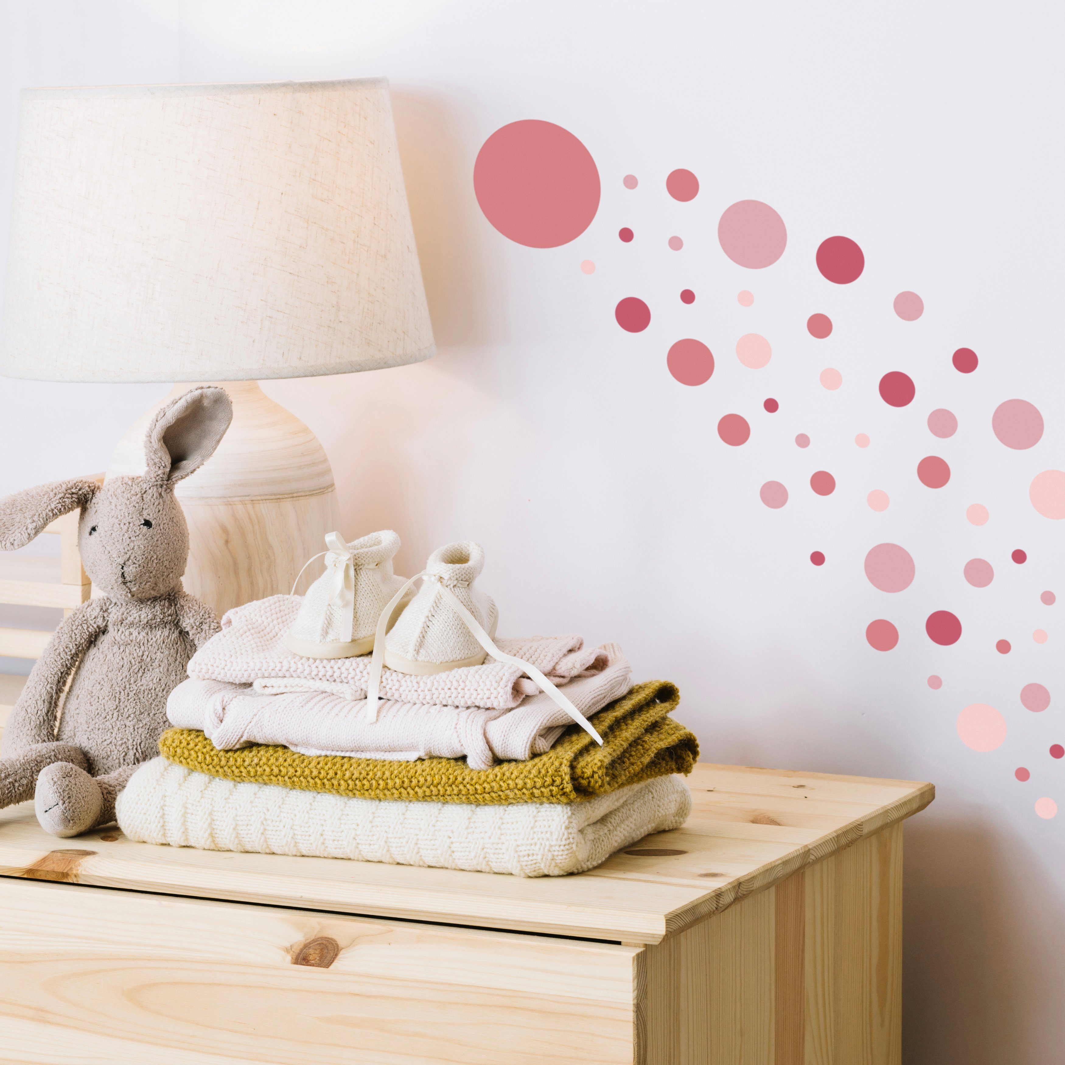 PUNALU Wandtattoo Kreis Set 176 Stück Wandtattoo für Babyzimmer Kinderzimmer Aufkleber, selbstklebend, rückstandslos abziehbar