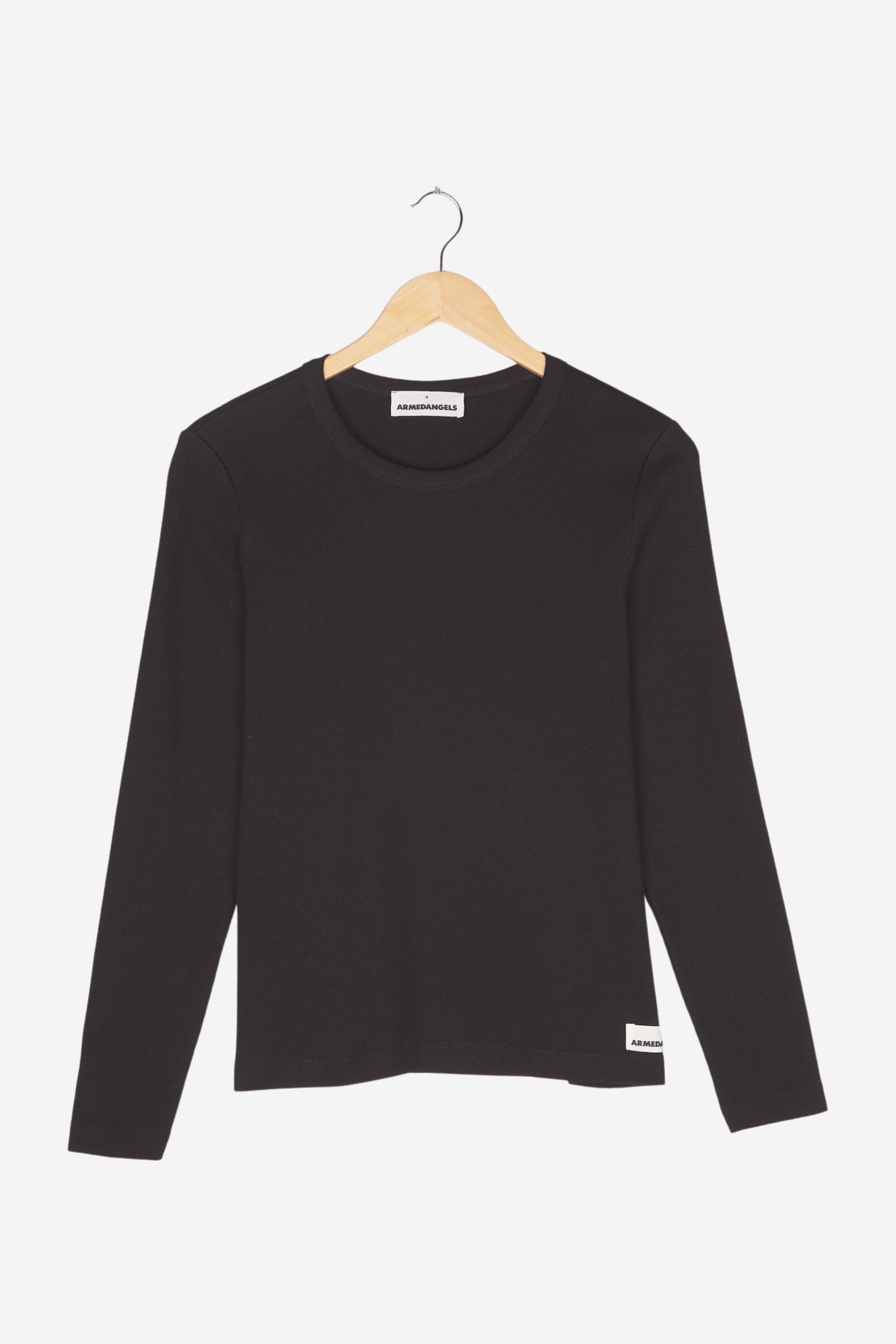 Ripp-Longsleeve Regular Fit aus Bio-Baumwoll Mix