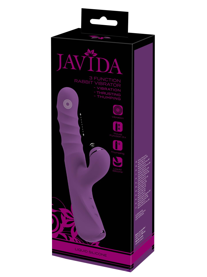 Javida Rabbitvibrator 3 Function Rabbit Vibrator in lila günstig kaufen 24 cm