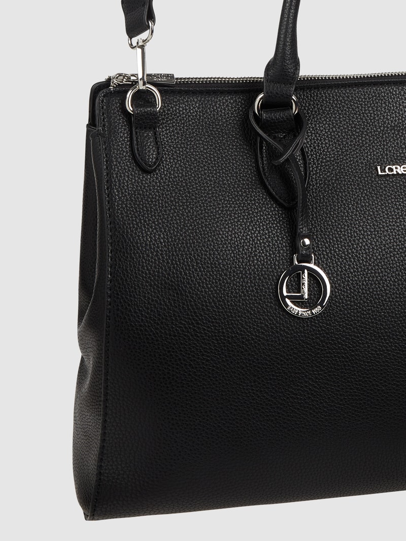 Handtasche mit Label-Details Modell 'ELLA' in schwarz