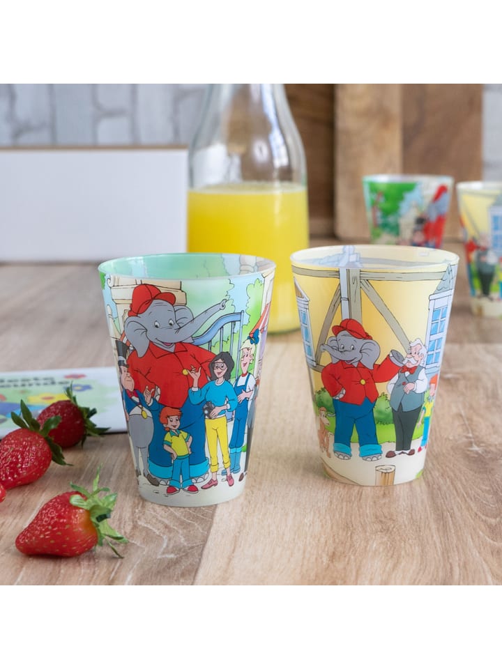 Geda Labels Trinkbecher Benjamin Blümchen Zoo 4er Set  in Gelb - 300 ml günstig kaufen onesize