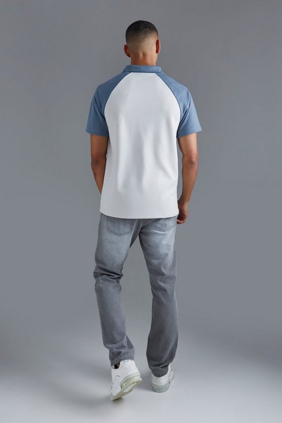 Slim-Fit Raglan Colorblock Poloshirt