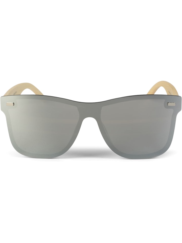 styleBREAKER Nerd Sonnenbrille in Hellbraun / Silber verspiegelt günstig kaufen onesize