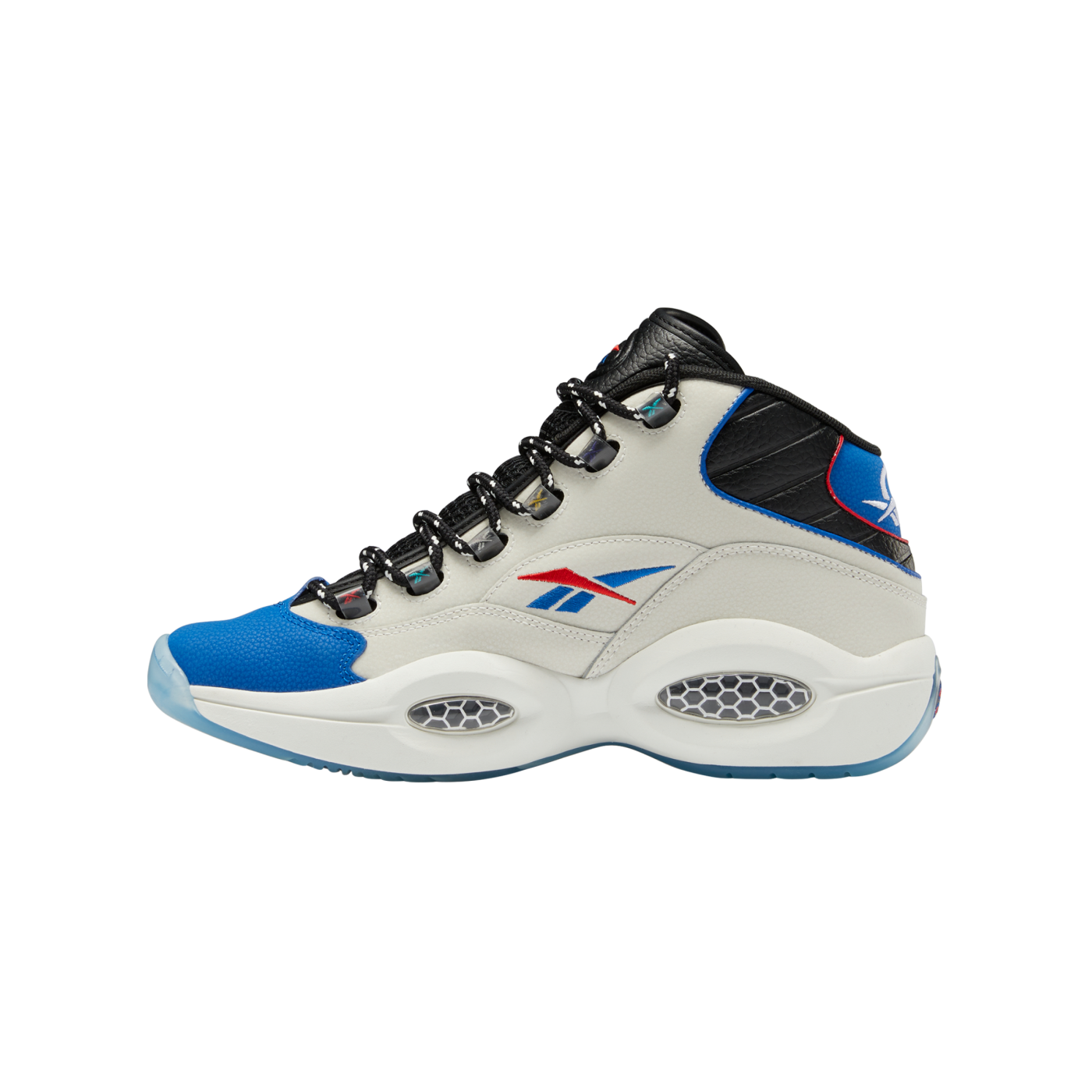 Reebok Question Mid Weiss Schwarz Blau