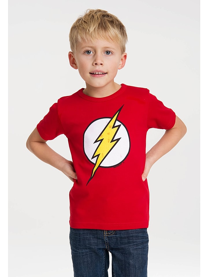 Logoshirt T-Shirt DC - Flash Logo in rot günstig kaufen 146/152