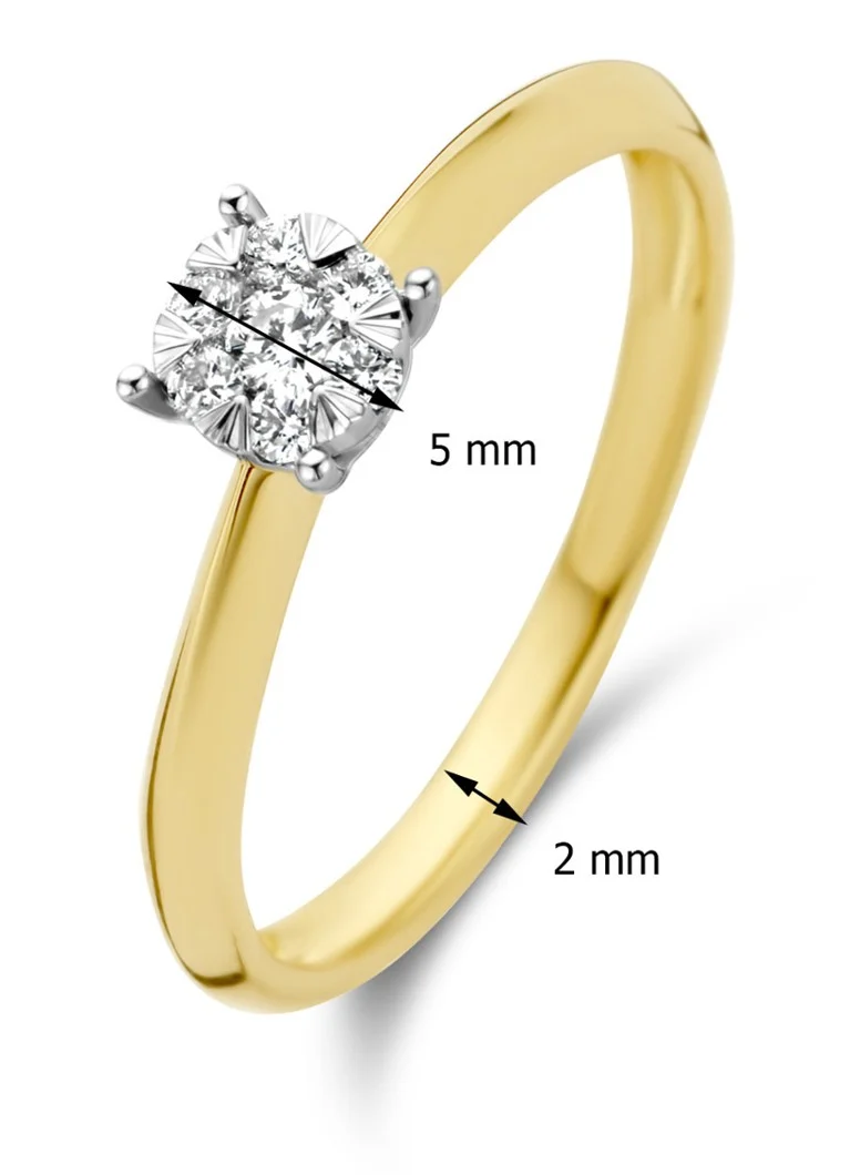 Inel de aur cu vârf de diamant, diamant de 0.17 ct, fermecat