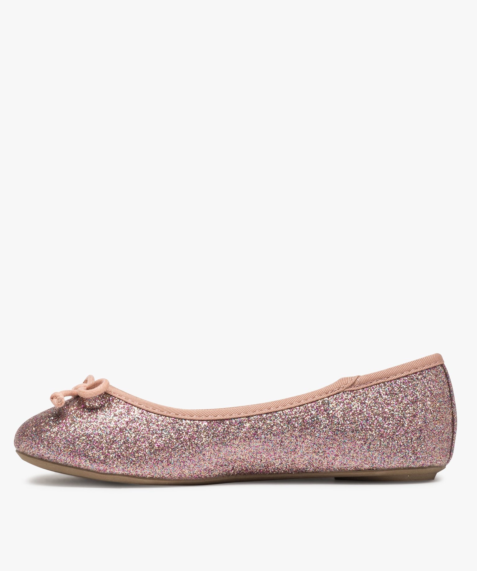 Ballerines fille pailletées avec n?ud décoratif rose | GEMO