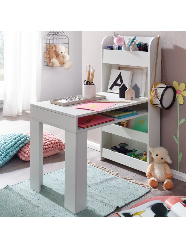KADIMA DESIGN Kinderschreibtisch | Weiß, 90x50x110cm, Mit Regal günstig kaufen onesize