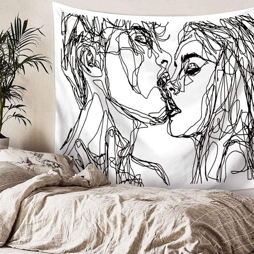Wandteppich Modern Kuss Wandteppich Abstrakte Kunst Wandteppich Polyeste Hausdekor, Sarfly