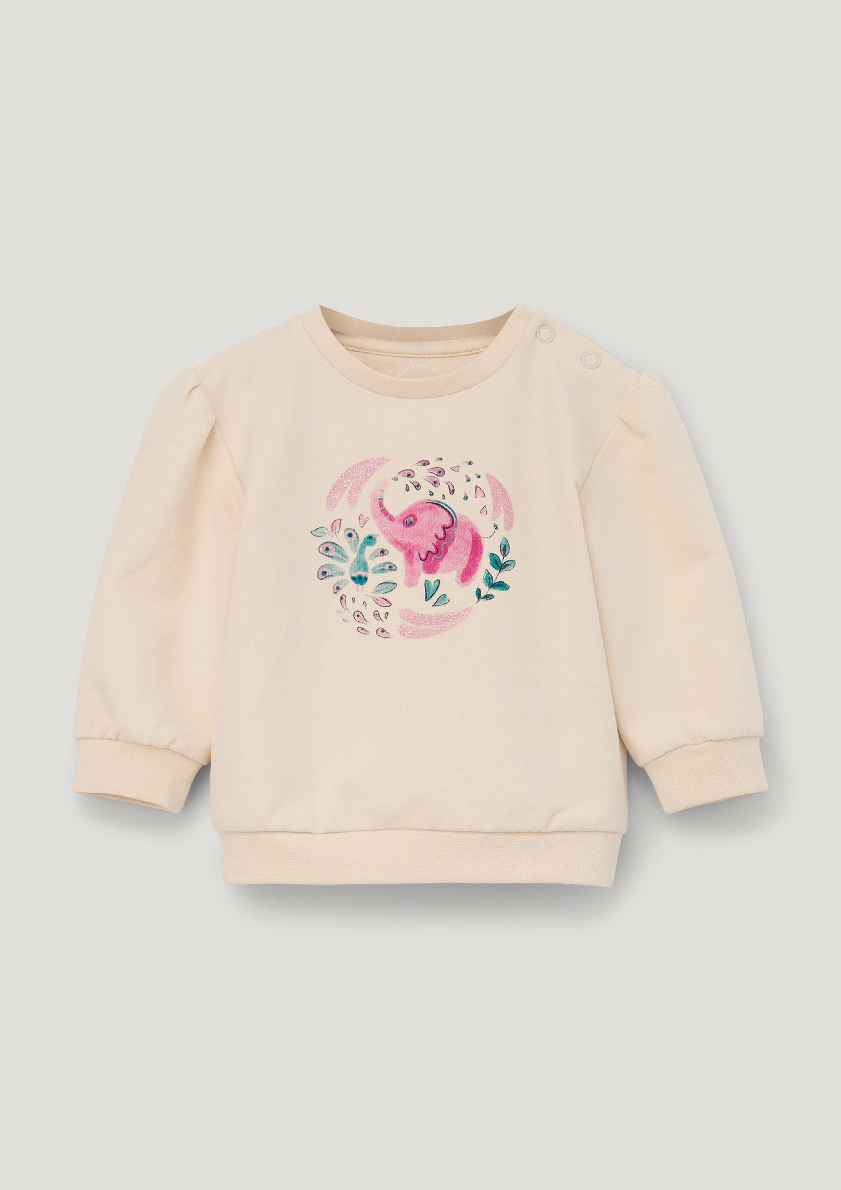 Sweatshirt mit Raffung und Frontprint  2134335-0805