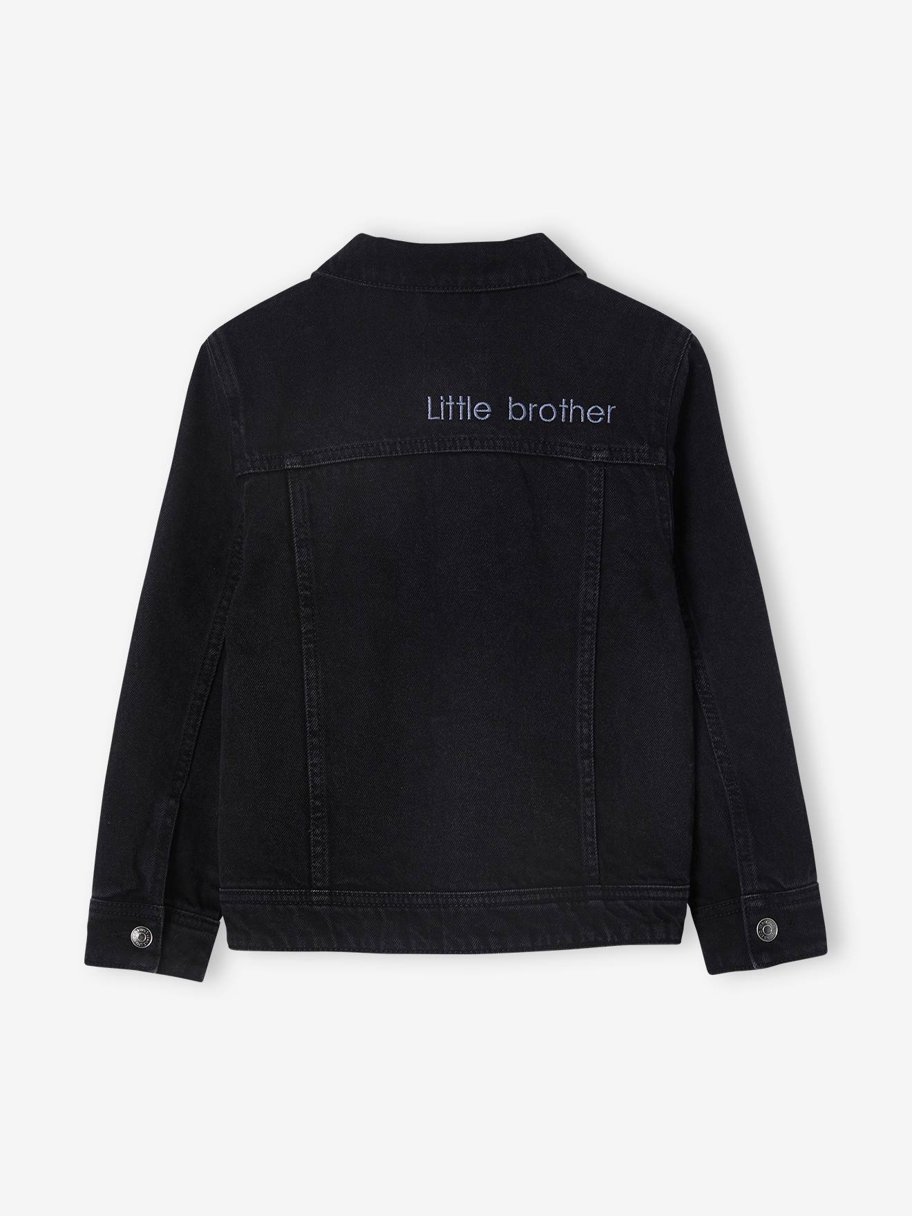 Vertbaudet Kinder Oversized-Jeansjacke waterless Oeko-Tex, personalisierbar - schwarz