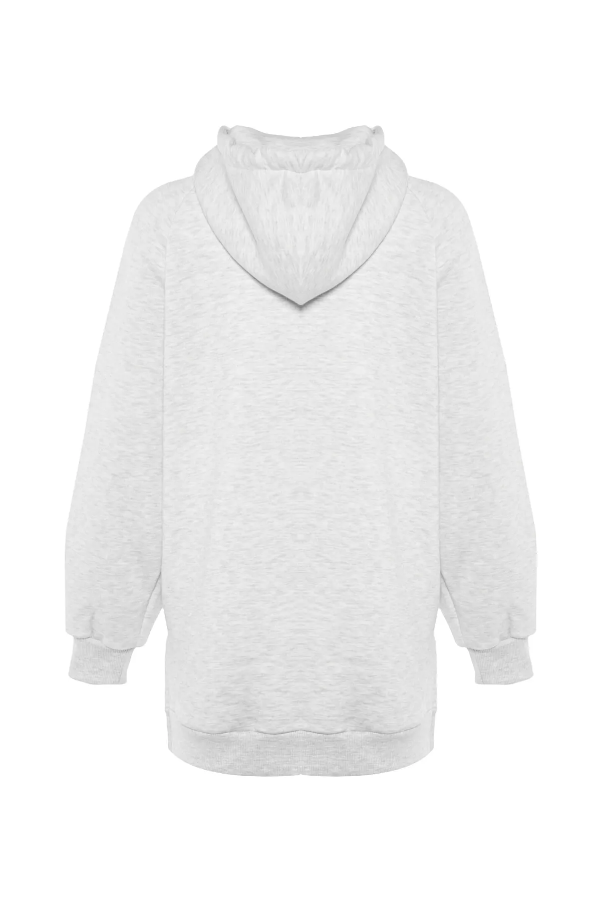 Trendyol Collection  Graues Oversize-Sweatshirt aus Rippstrick mit Kapuze