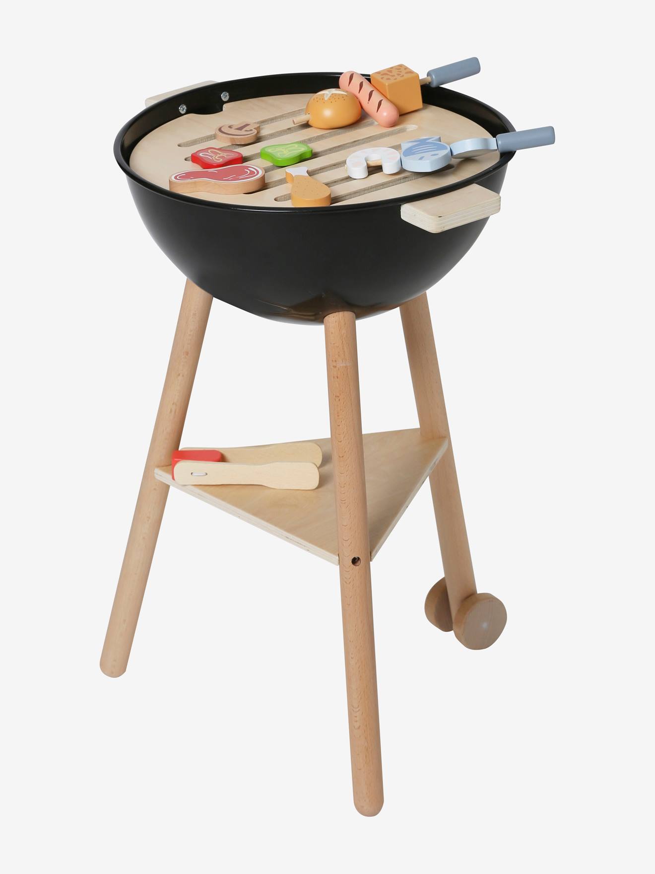 Vertbaudet Kinder Spielgrill, Holz FSC - natur/schwarz