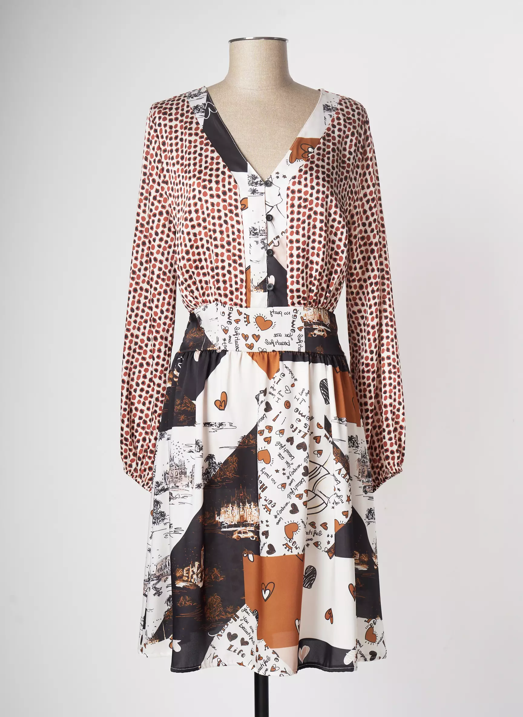 Couleurs Du Temps Robes Mi Longues Femme couleur marron