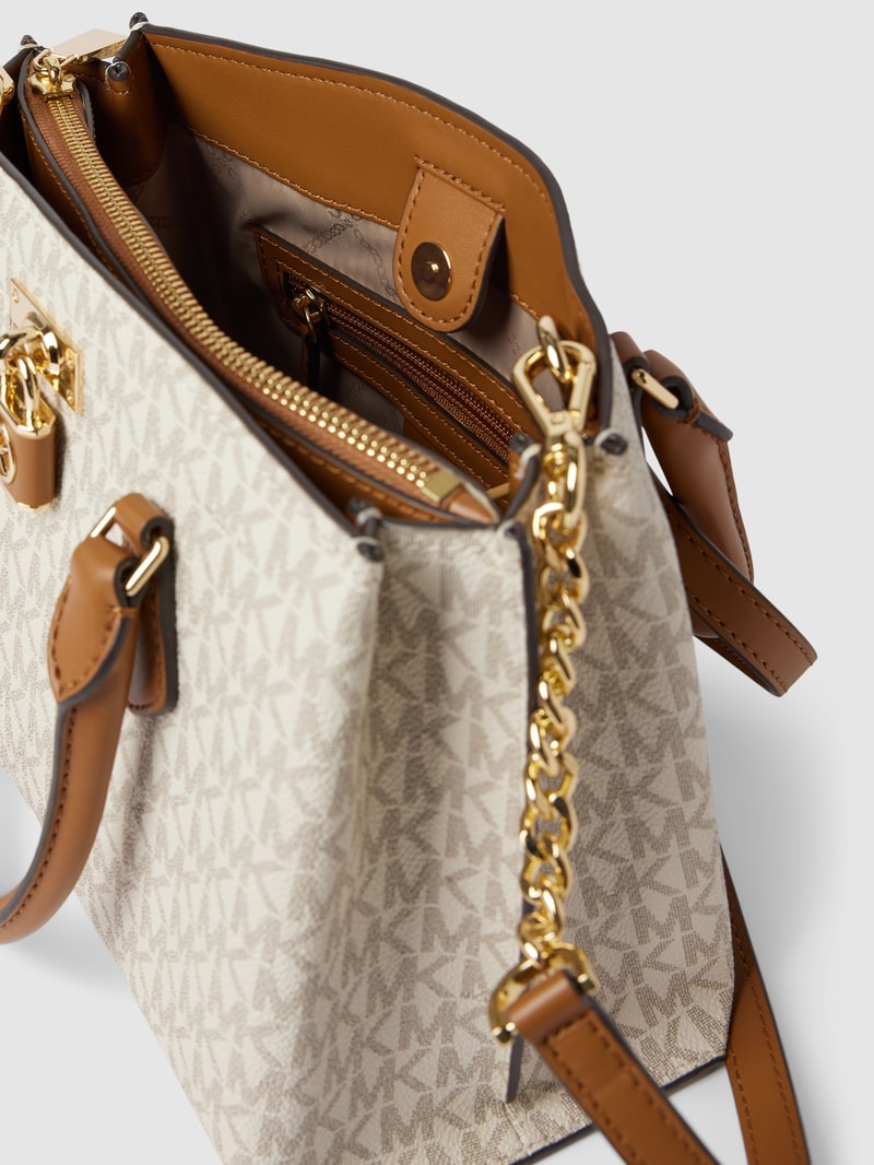 Handtasche mit Allover-Logo Modell 'RUBY' in ecru