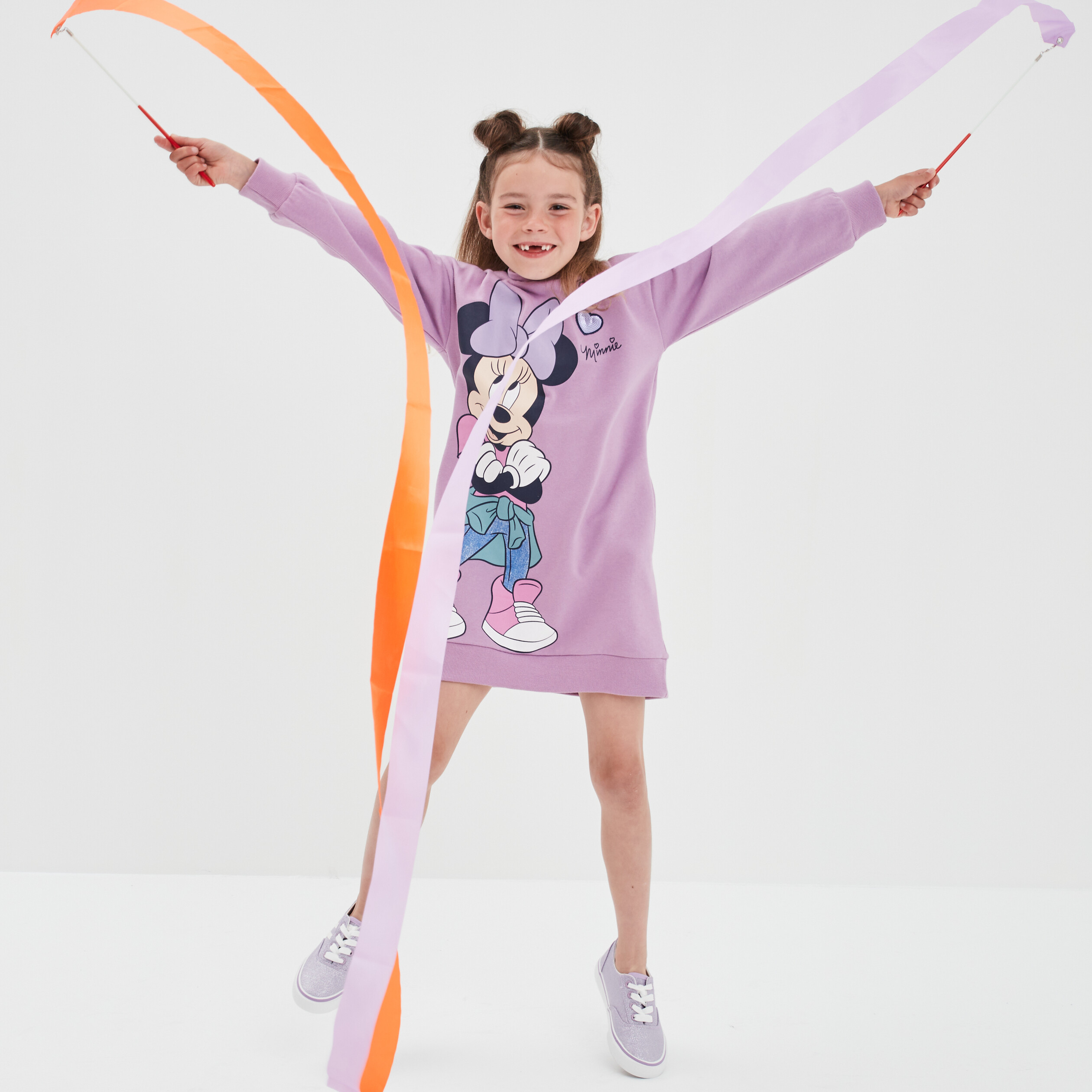 Robe sweat à capuche Minnie parme fille | La Halle