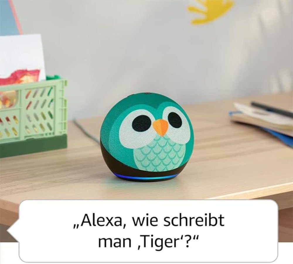 Amazon Echo Dot Kids (5. Gen., 2022) / Alexa / Eulen Design Bluetooth-Lautsprecher
