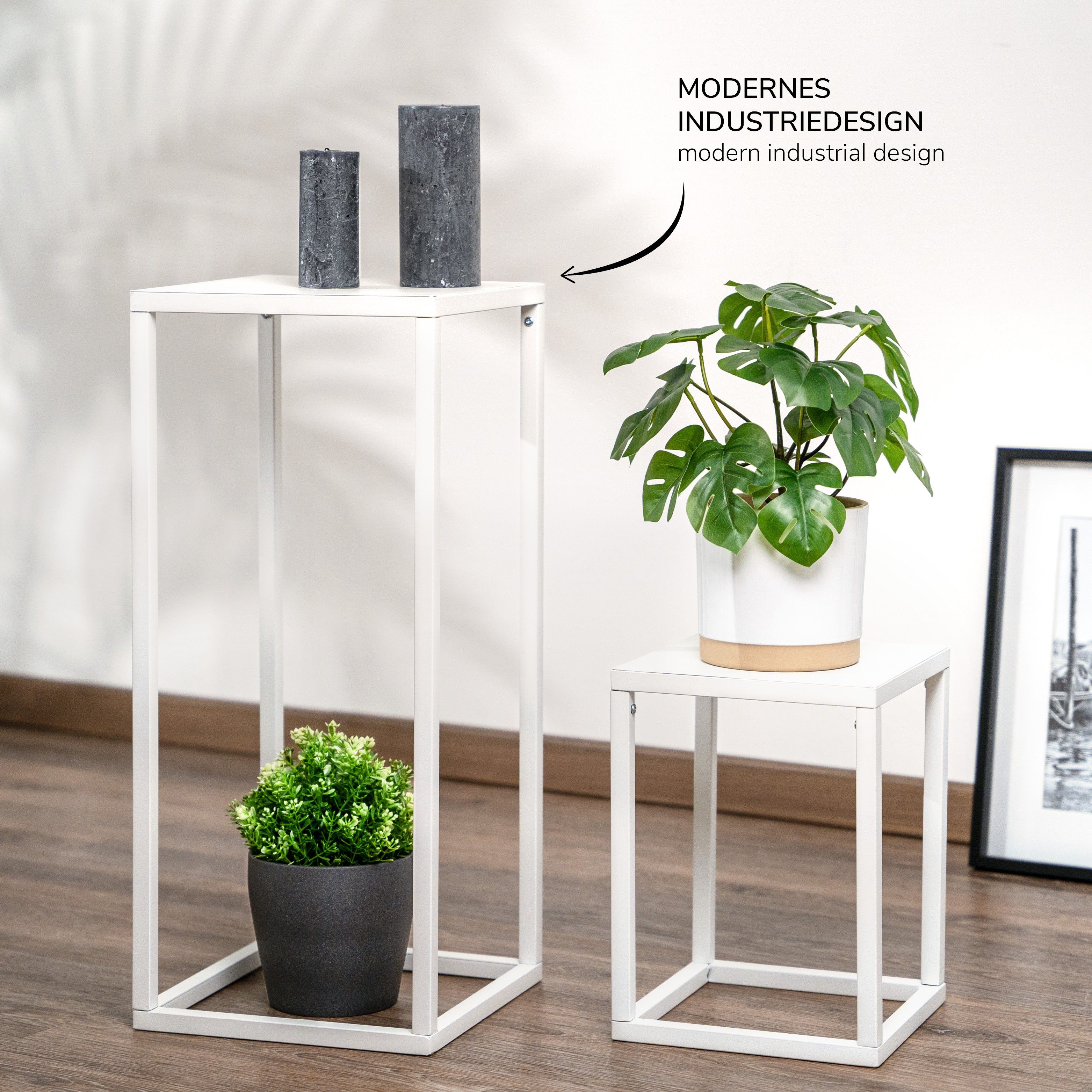 bremermann Blumenständer bremermann Blumenhocker 3er-Set, Metall-Blumenständer, Blumensäule, (Set), mit Fuß-Schutz-Pads