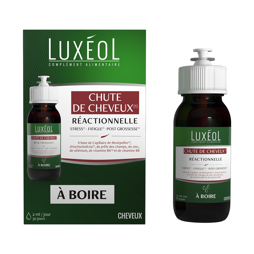 Luxéol LUXÉOL CHUTE CHEVEUX RÉACTIONNELLE (à boire) Complément alimentaire