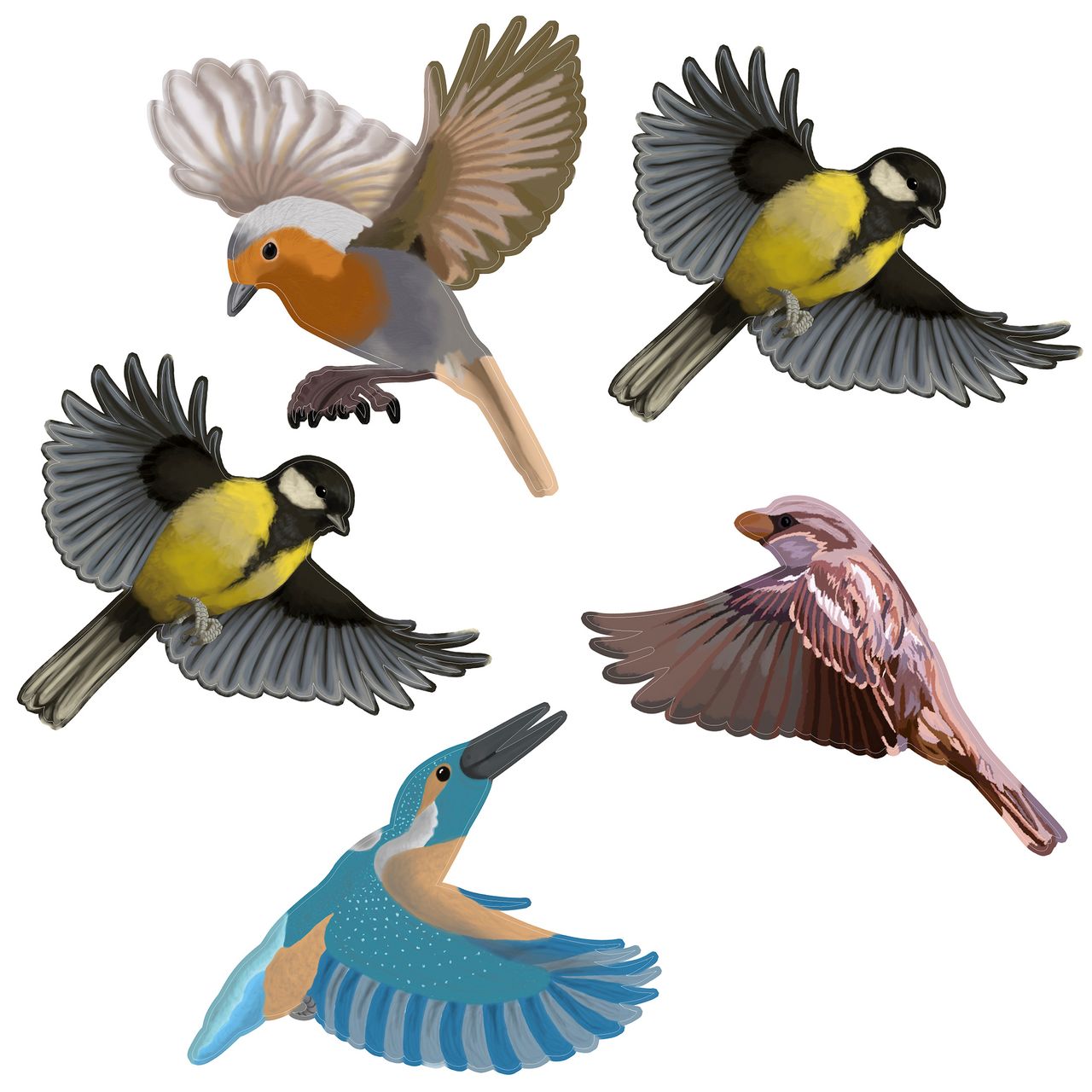 Gardigo Vogel Silhouetten Heimische Vögel
